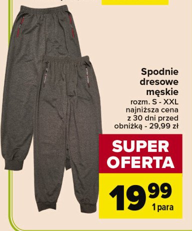 Spodnie dresowe męskie s-xxl promocja w Carrefour