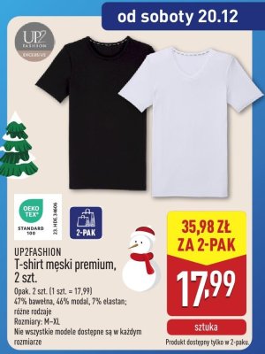 T-shirt męski premium 2 szt. promocja w Aldi