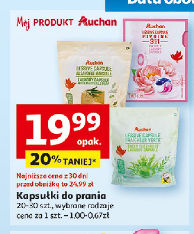 Kapsułki do prania fraicheur Auchan promocja