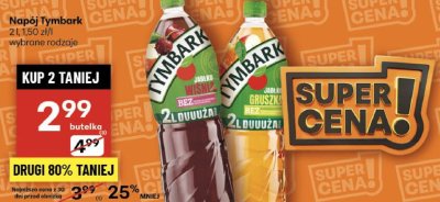 Napój Tymbark jabłko/gruszka promocja w Delikatesy Centrum
