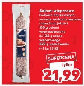 Salami wieprzowe K-classic promocja