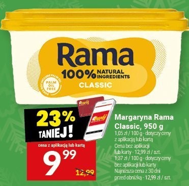Margaryna Rama Classic 950 g promocja w Twój Market