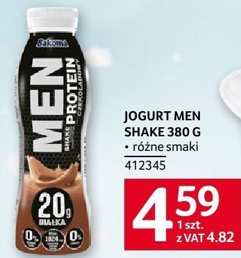 Jogurt Men Shake 380 g różne smaki promocja w Selgros