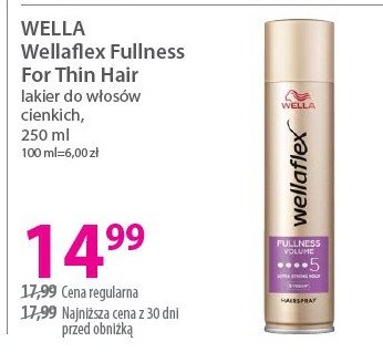 Lakier do włosów fullness volume Wellaflex promocja