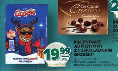 Kalendarz adwentowy z czekoladkami Grzeski promocja w Stokrotka