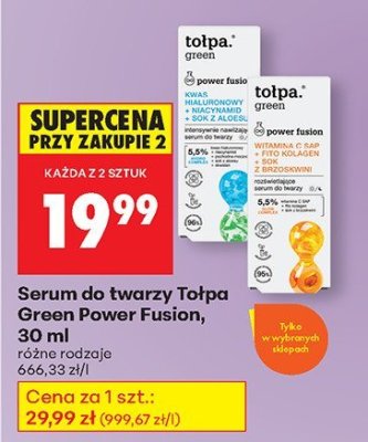 Serum do twarzy Tołpa Green Power Fusion, 30 ml promocja w Biedronka