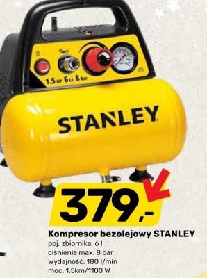 Kompresor bezolejowy STANLEY promocja w Bricomarche