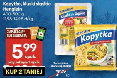 Kopytka, kluski śląskie Henglein promocja w Delikatesy Centrum