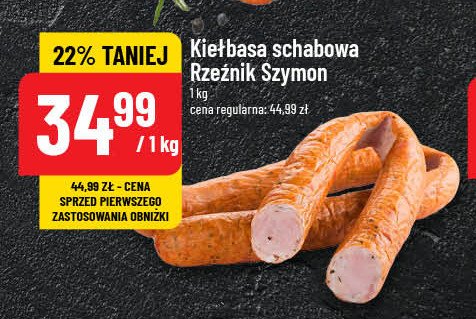 Kiełbasa schabowa Rzeźnik szymon poleca promocja