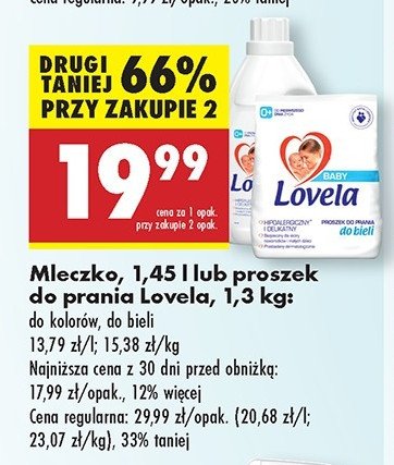 Proszek do prania do bieli Lovela baby promocja w Biedronka