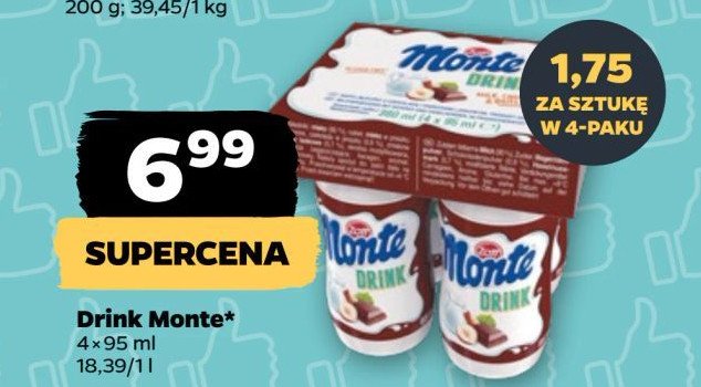 Napój mleczno-czekoladowy Zott monte drink promocja