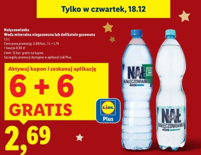Woda mineralna delikatnie gazowana promocja w Lidl