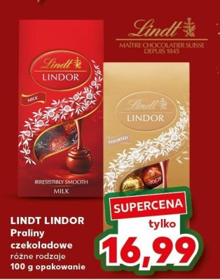 Praliny czekoladowe Lindt Lindor różne rodzaje 100 g opakowanie promocja w Kaufland