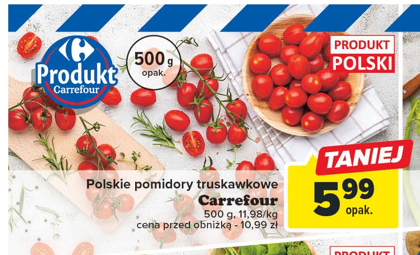 Pomidory truskawkowe Carrefour targ świeżości promocja
