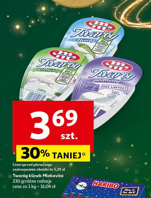 Twaróg półtłusty bez laktozy Mlekovita promocja w Auchan