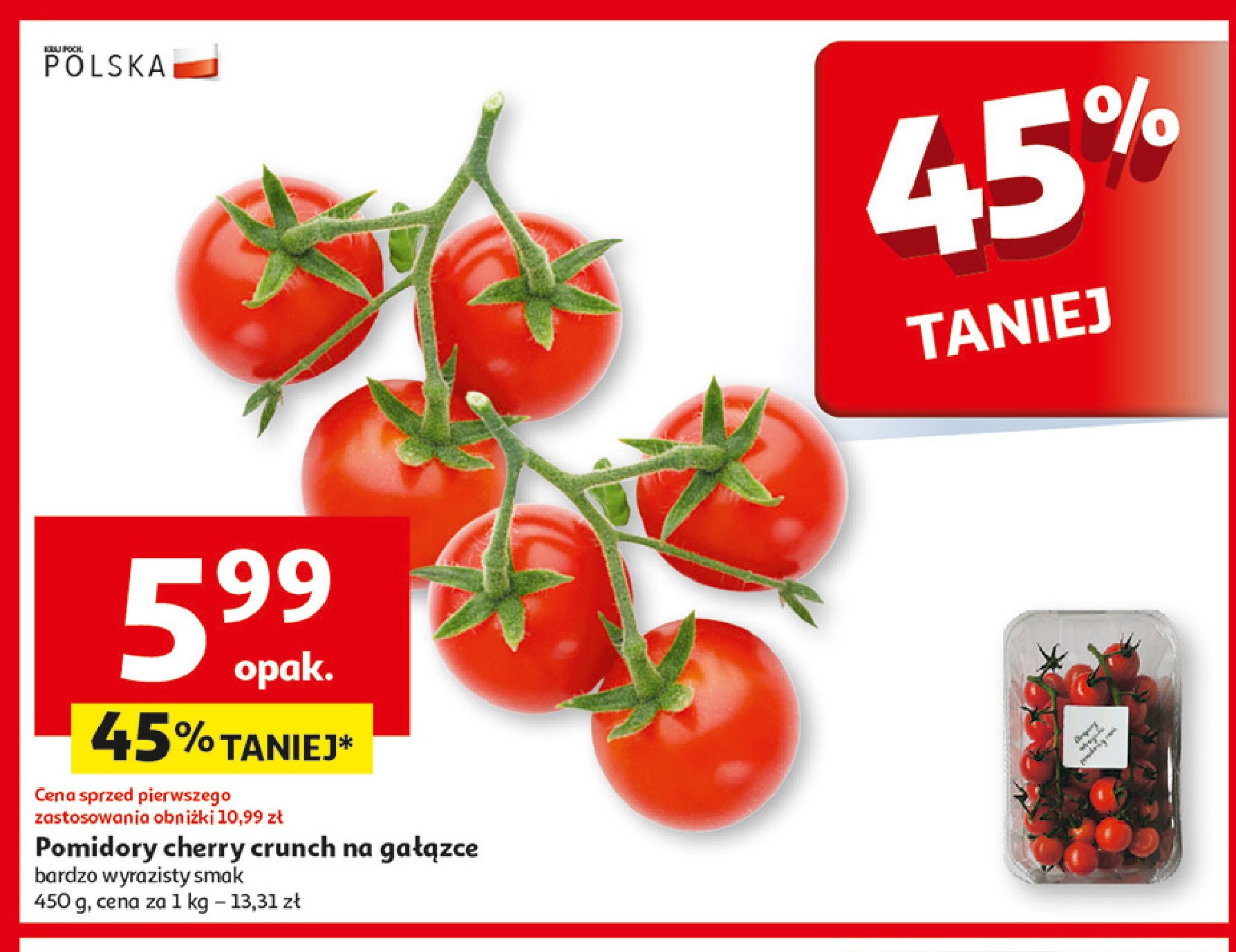 Pomidory typ cherry na gałązce promocja