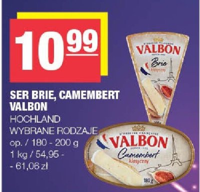 Ser Brie, Camembert Valbon Hochland wybrane rodzaje promocja w SPAR