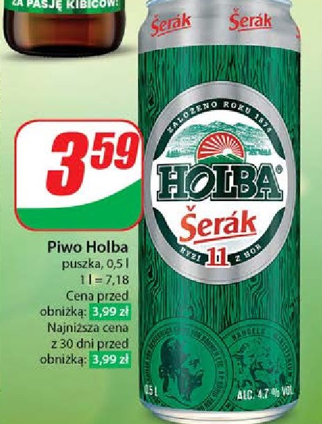 Piwo Holba serak promocja