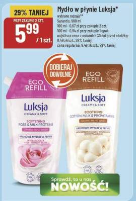 Mydło w płynie Luksja wybrane rodzaje promocja w POLOmarket