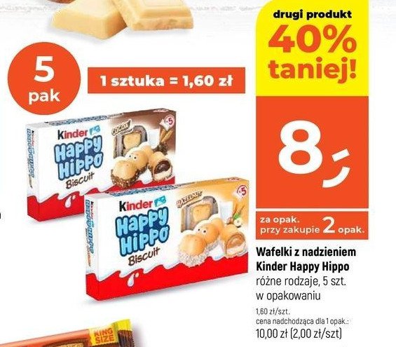 Batoniki croki orzechowe KINDER HAPPY HIPPO promocja w Dealz