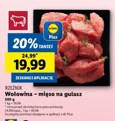 Mięso wołowe na gulasz Rzeźnik codzienna dostawa promocja
