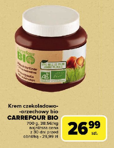 Krem z orzechów laskowych Carrefour bio promocja