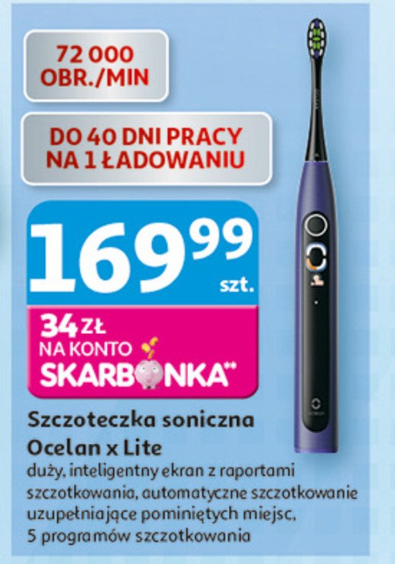 Szczoteczka soniczna x pro granatowa Oclean promocja w Auchan