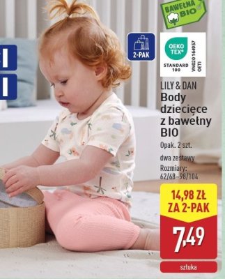 Body niemowlęce z bawełny bio 62/68-98/104 Lily & dan promocja