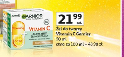 Żel nawilżający do skóry matowej Garnier vitamin c promocja