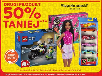 Wszystkie zabawki drugi -50% promocja w POLOmarket