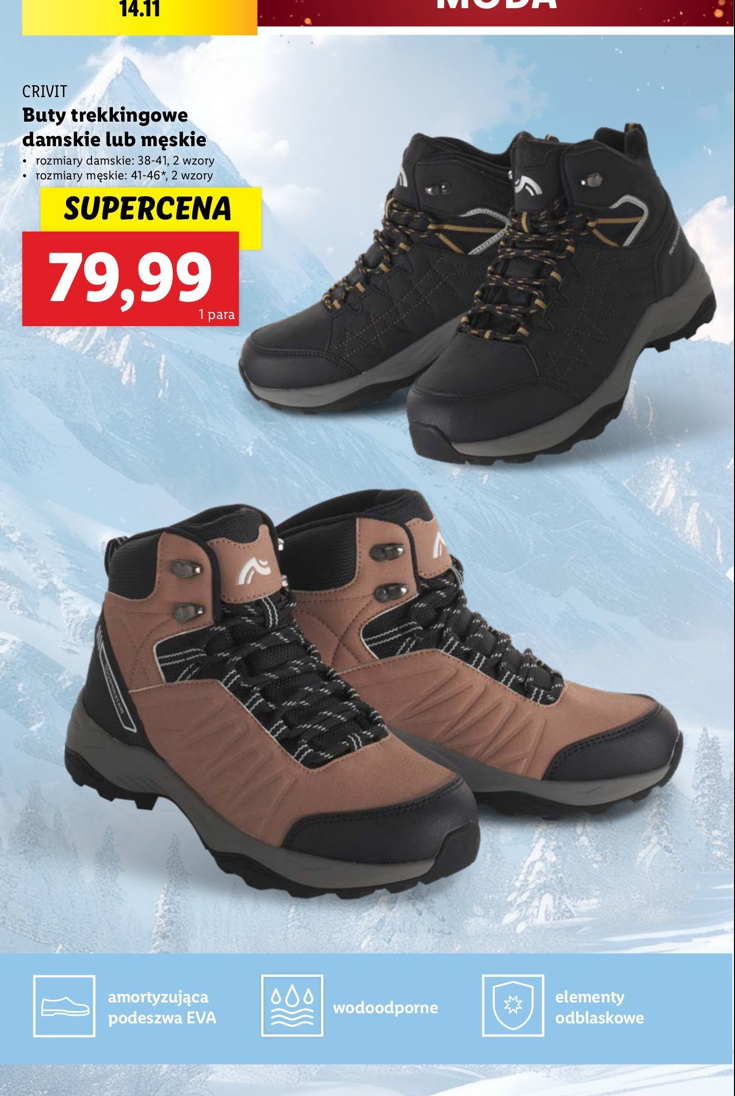 Buty trekkingowe Crivit promocja w Lidl