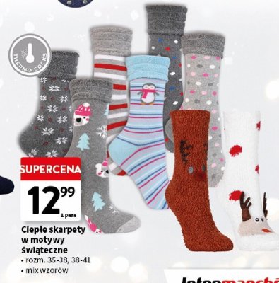 Skarpety Ciepłe skarpety w motywy świąteczne promocja w Intermarche