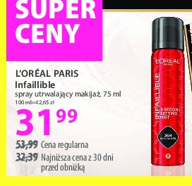 Mgiełka utrwalająca makijaż L'oreal infallible promocja w Hebe