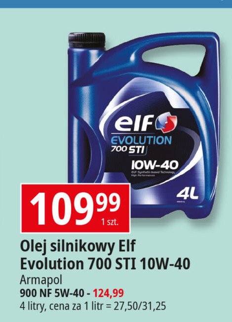 Olej silnikowy 10w40 700 sti Elf evolution promocja