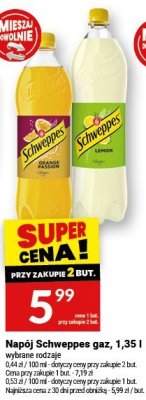 Napój Schweppes gaz 1,35l promocja w Twój Market