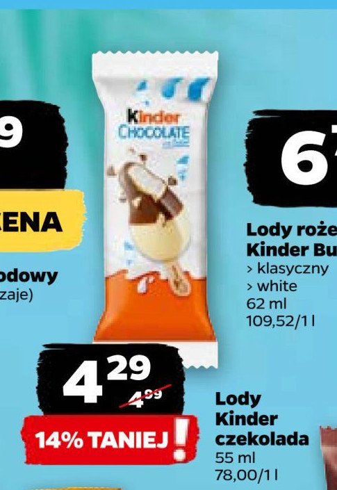 Lód Kinder chocolate promocja