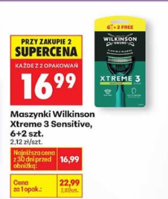 Maszynki Xtreme 3 Sensitive, 6+2 szt. promocja w Biedronka