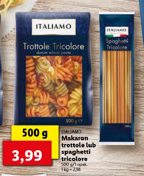 Makaron tricolore spaghetti Italiamo promocja w Prim Market
