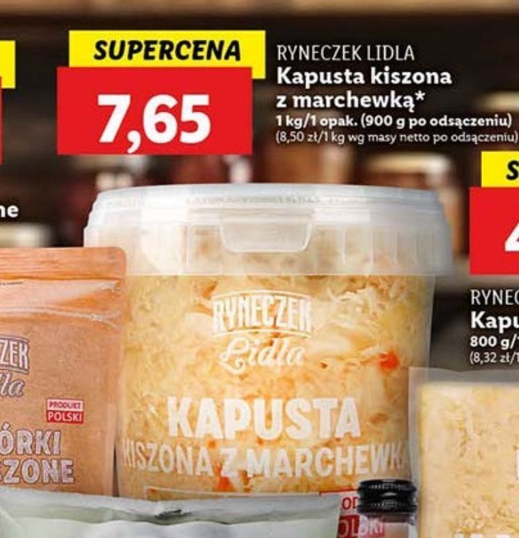 Kapusta kiszona z marchewką Ryneczek lidla promocja