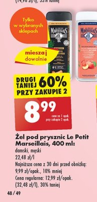 Żel pod prysznic biała brzoskwinia i nektarynka Le petit marseillais promocja
