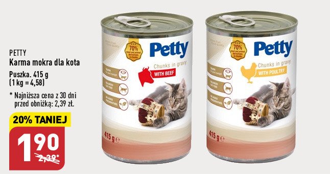 Karma dla kota wo艂owina PETTY promocja