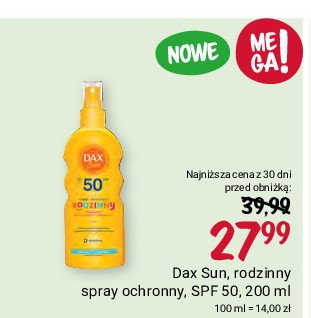 Spray do opalania spf50+ Dax sun promocja