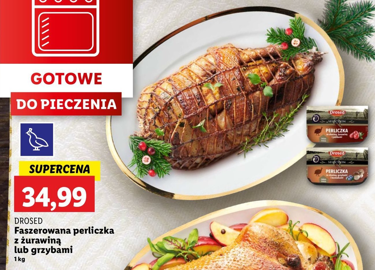 Perliczka faszerowana żurawiną Drosed promocja w Lidl