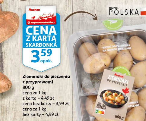 Ziemniaki do pieczenia z przyprawami Auchan różnorodne (logo czerwone) promocja