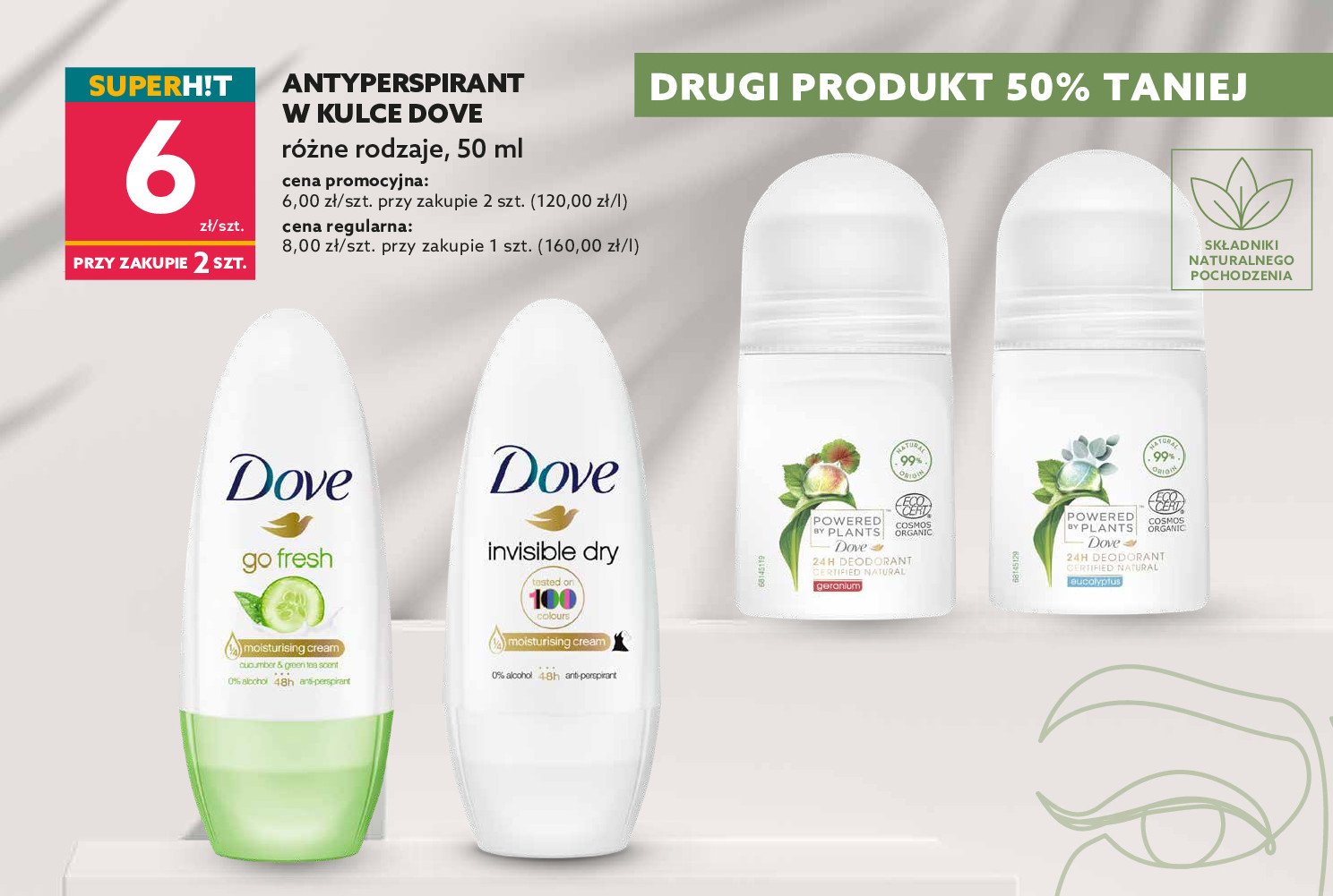 Dezodorant - geranium Dove powered by plants promocja