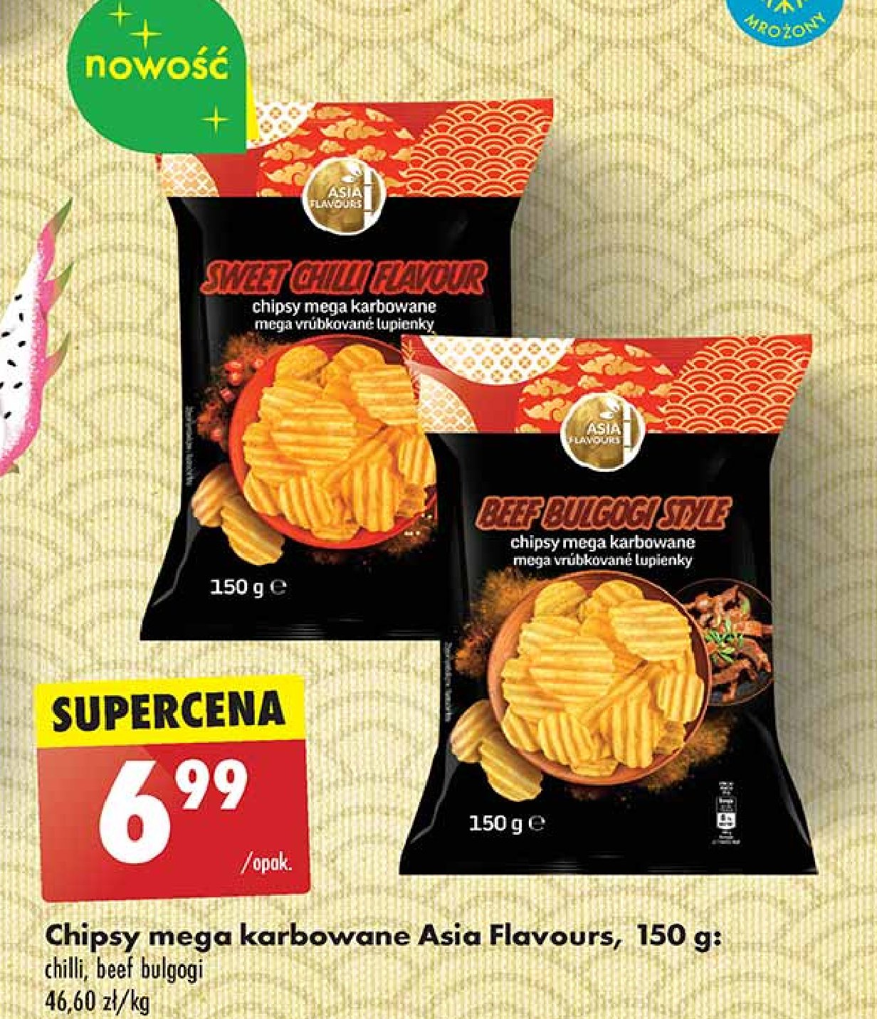 Chipsy o smaku beef bulgogi  karbowane Asia flavours promocja