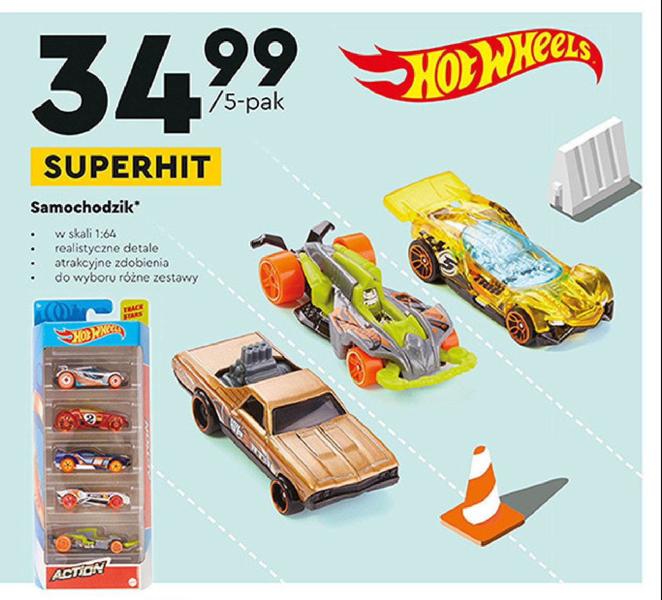 Samochodziki action Hot wheels promocja