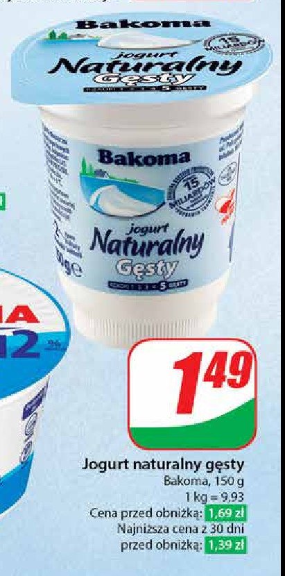 Jogurt naturalny Bakoma naturalny promocja
