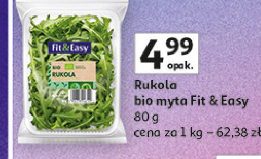 Rukola myta bio Fit & easy promocja w Auchan
