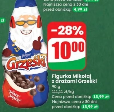 Figurka Mikołaj z drażami  promocja w Dino